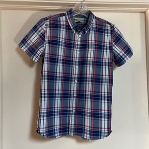 Button down plaid shirt For Easter or July 4th!
